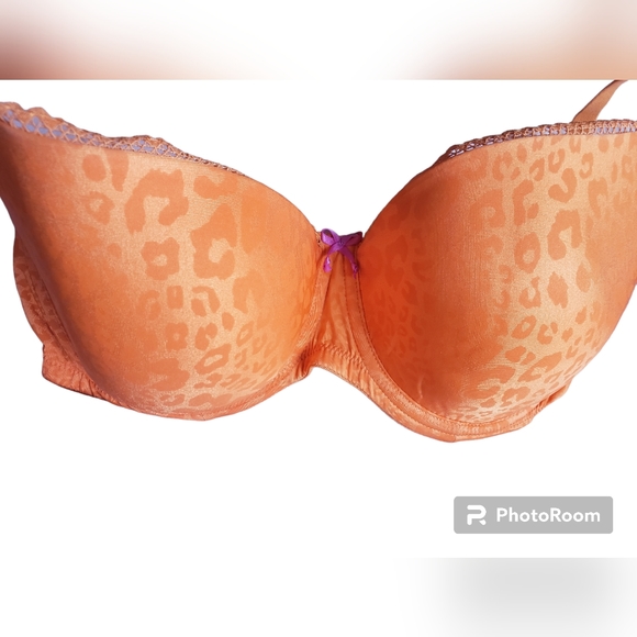 Panache Cleo  Orange Leopard Print U/W Bra EUC 32DDDD/32G - Picture 4 of 11